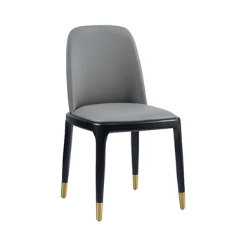 

Damedai Mid-Century Furniture Modern Dining Chair Accent Upholstered Kitchen Room Side Leather Chair With Black Wooden Legs