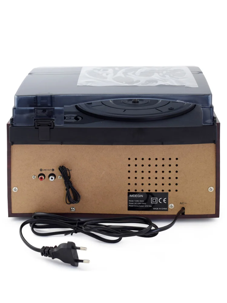 Bluetooth LP Vinyl Record Player Turntable CD/Cassette/Radio/USB with Speakers