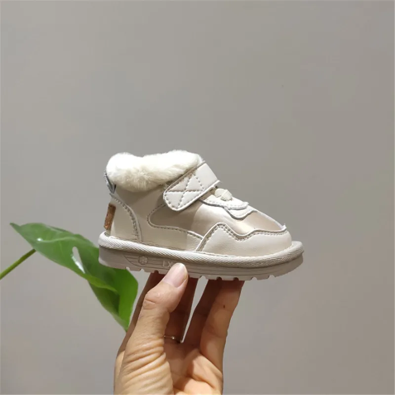 Высокое качество зимняя детская обувь для маленьких девочек и мальчиков зимние ботинки теплые плюшевые удобные детские туфли обувь для младенцев