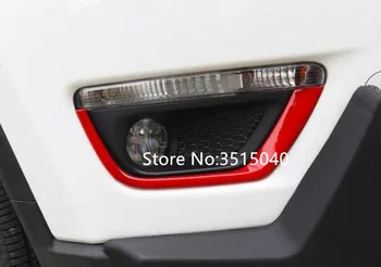 

For Jeep Compass 2017 2PCS Brand New Red ABS Chrome Front Headlight Fog Lamp Eyelid Eyebrow Car Styling Accessories