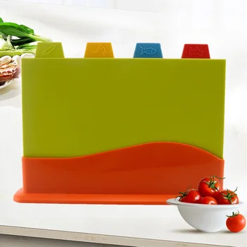 

5PCS Classification Chopping Board Kitchen 4 Color Chopping Board Household Chopping Board Chopping Board With Base