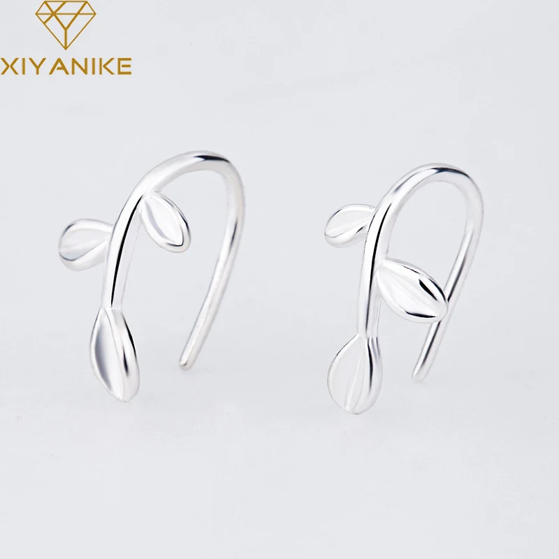 

XIYANIKE 925 Sterling Silver European and American Fashion Twig Stud Earrings Design Creative Simple Ear Hoops Trinkets Women