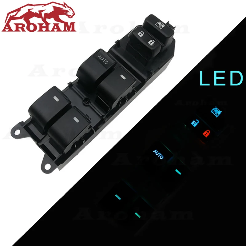 Дешево Освещенный переключатель стеклоподъемника для Toyota Yaris Camry Tacoma Lexus Highlander Land Cruiser Venza rav4 2006 2015 84820 06100 светодиодный