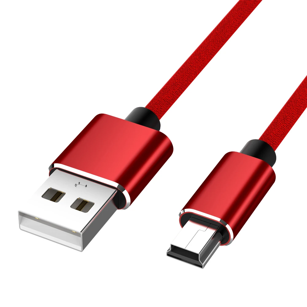 Robotsky Mini USB кабель мини-usb для быстрой зарядки USB кабель для передачи данных для MP3 MP4 плеер Автомобильный видеорегистратор gps цифровая камера HDD Mini USB - Цвет: Красный