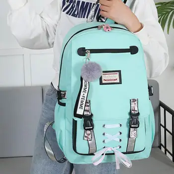 

Leisure Backpack Fashion Nylon USB Charging Waterproof Hiking Anti Theft Teenagers School Bag Laptop Backpacks Both Shoulders