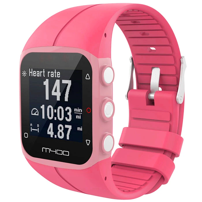 Rose red Силиконовый ремешок для часов Polar M430 M400, браслет для часов, модный спортивный сменный Браслет Correa для Polar M430 M400 - Цвет: Rose red