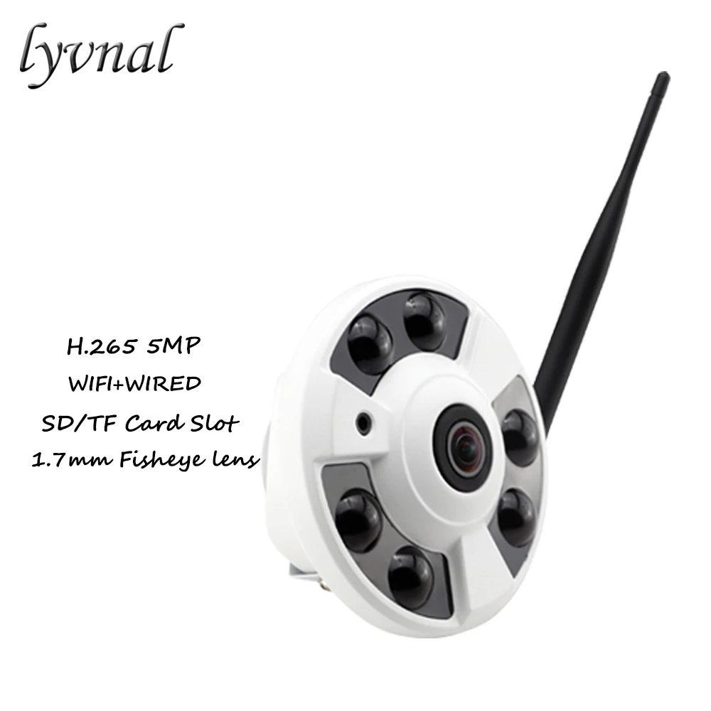 LYVNAL H.265 5MP wifi камера 1 7 мм Рыбий глаз объектив полный обзор беспроводная