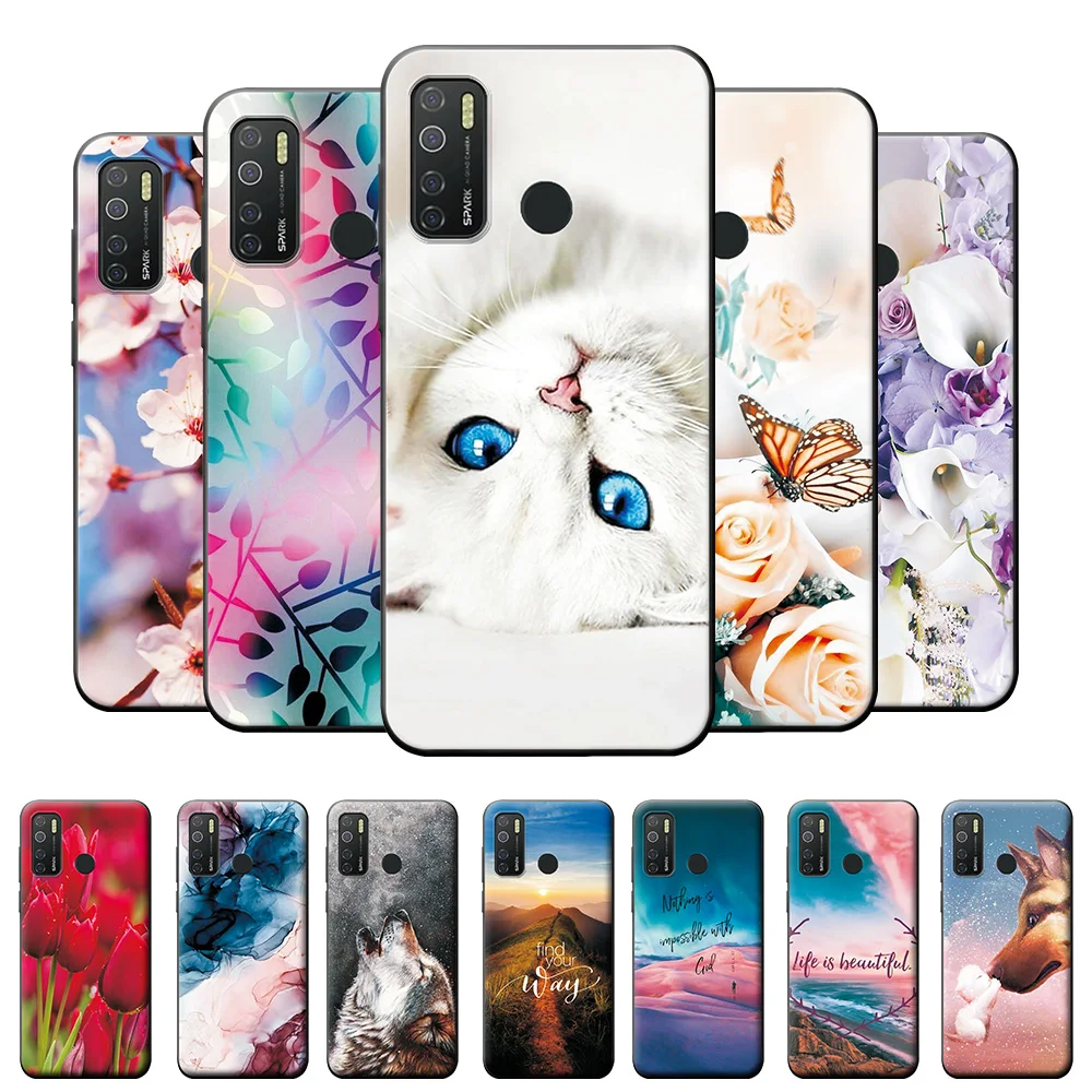 Чехол для Tecno Camon 15 Air 6 дюйма мягкий силиконовый чехол из ТПУ с мраморным волком