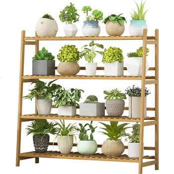 

Decorate Landing Type Solid Wood Meaty Green Rose Rack Indoor Flowerpot Multi-storey Botany Frame