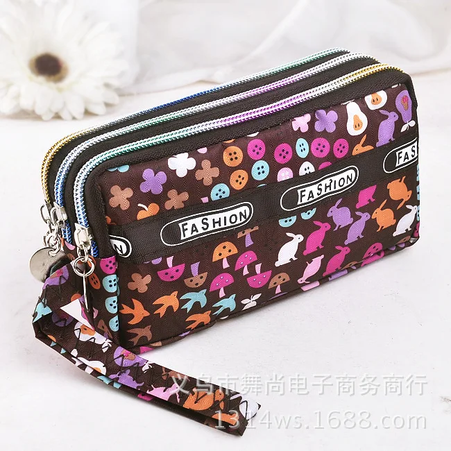

High Capacity Fashion Women Wallets Long Polyester cloth zipper Wallet Female Double Zipper Clutch Coin Purse Ladies Wristlet