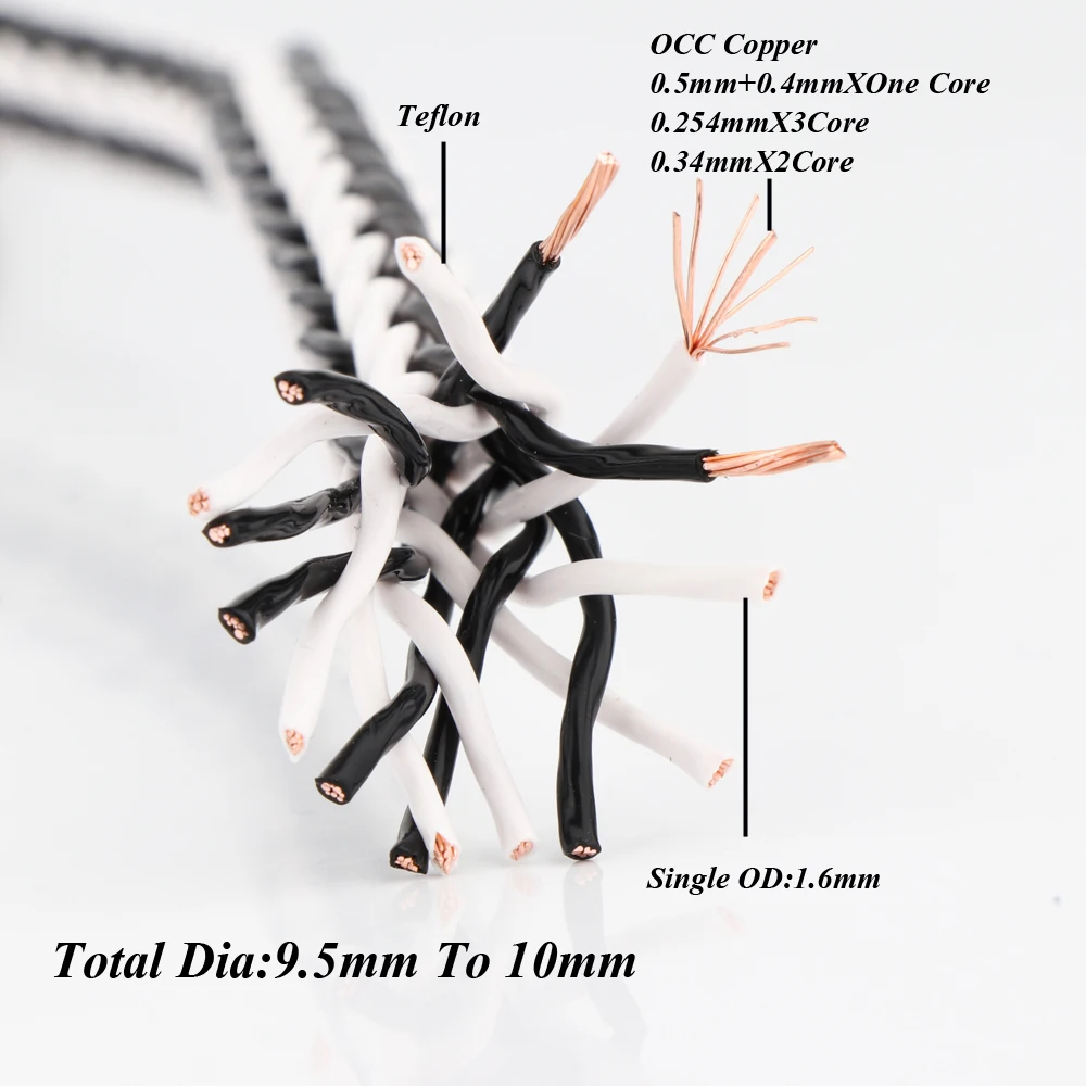 10m 8TC 5N Pure copper Speaker cable hifi audio speaker wire