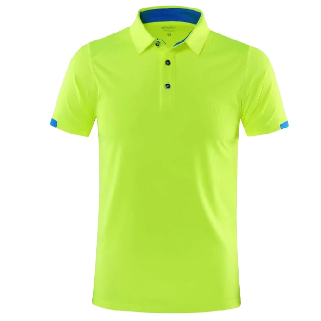 Мужские рубашки pol o, рубашки для игры в гольф, настольный теннис, быстросохнущие футболки с коротким рукавом для бега, фитнеса, облегающие футболки Pol o, футболки - Цвет: green