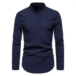 Grande Camisa de Manga Longa Primavera Colorfast Homens Casuais Camisa T shirt Dos Homens T shirt da Primavera