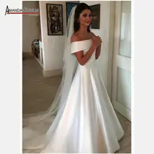 Простой сатин свадебное платье новое