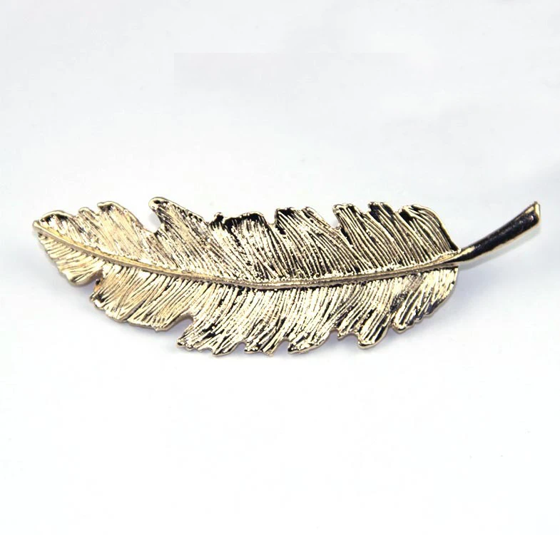 Gold Новинка, 2 шт, женские заколки-перья для волос, ювелирные аксессуары, сплав, популярные женские ободки, заколки для волос - Цвет: Gold