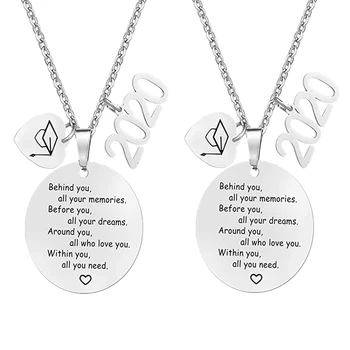 

Boys and Girls Necklace Graduation Jewelry Good Friend Friendship Gift Graduation Gift Necklace 2Pc