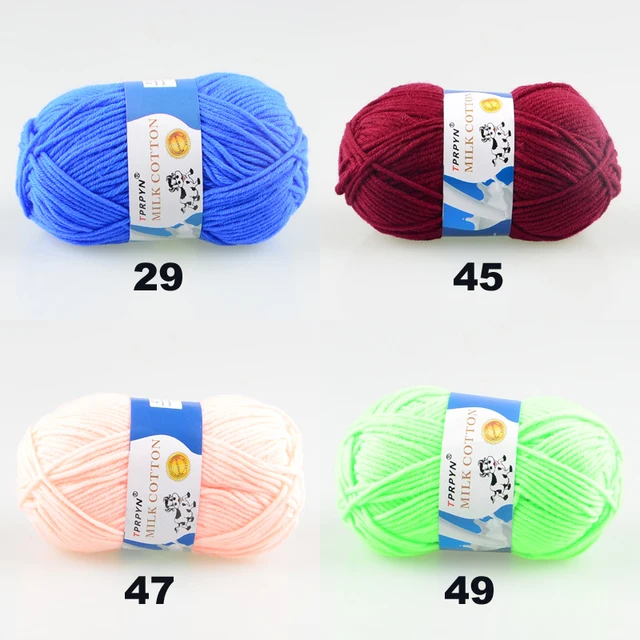  Milk Cotton Yarn, Knitting Yarn Comfortable Breathable Crochet  Yarn Good Elasticity for Shawls