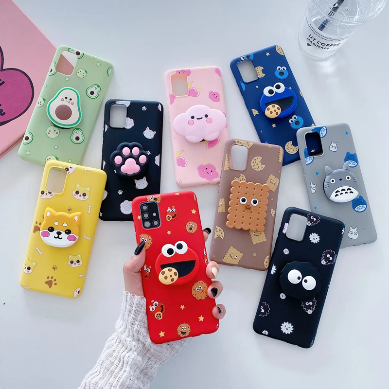 iphone pouch 3D Cartoon Phone Holder Case For Xiaomi Mi Poco X3 Nfc M3 Pro Pocophone F1 X4 M4 Pro 4G 5G Cute Silicone Girl Stand Cover PocoM3 cell phone pouch with strap