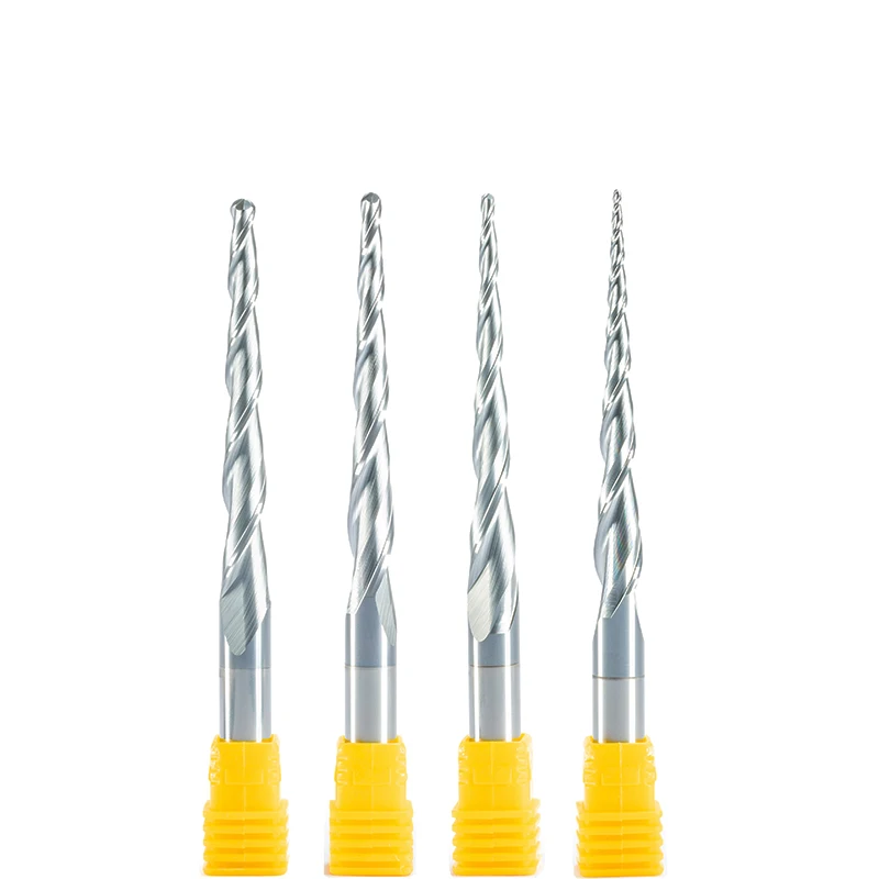 4 шт. HRC55 R0.5-R2. 0xD8x60x100mm коническая сферическая конусная фреза с вольфрамовым твердосплавным покрытием конический конус ЧПУ фрезерный станок для дерева