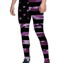 Фиолетовые камуфляжные штаны с американским флагом, мужские непрозрачные брюки с высокой талией, мягкие брюки с высокой талией и длиной до колен