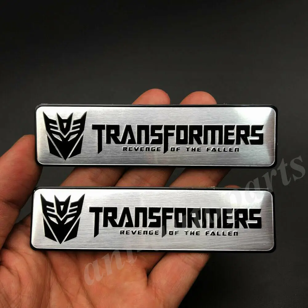 

2x Aluminum Transformers Autobot Deception Car Trunk Badge Emblem Decal Sticker