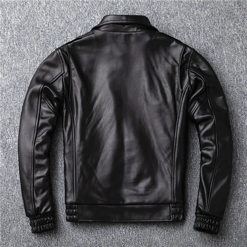 Качественная мужская куртка из натуральной овечьей кожи, большие размеры 5XL, мотоциклетная куртка, одежда, тонкие черные Куртки из натуральной кожи