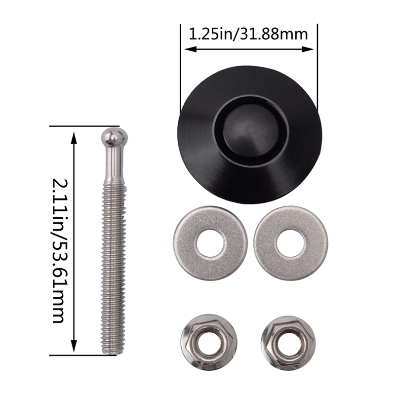 

Universal Power Meshes Push Button Engine Clip Kit Bonnets Lock Aluminum Car Quick Close Hood Lock Pin