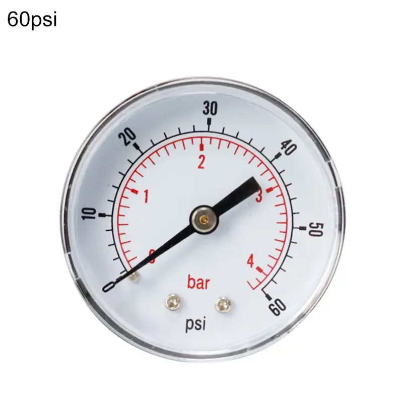 Манометр 52 мм Циферблат 1/8 "BSPT горизонтальный 0/15, 30, 60,100, 160300 PSI & Bar