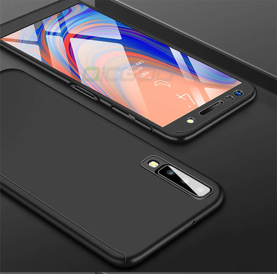 360 полный защитный чехол для ПК samsung Galaxy J4 J6 J2 PRO A6 PLUS A730 A8 чехол для samsung s9 PLUS жесткий чехол со стеклом
