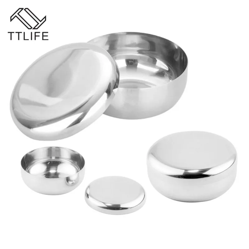 TTLIFE, 12 см, Корейская миска для риса из нержавеющей стали, блюдо, Корейская теплая миска, традиционная миска с крышкой, кухонная посуда, миска для супа