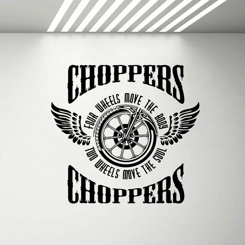 Motocykl Kalkomania Ścienna Choppers Skrzydła Koła Rower Drzwi Okno Naklejki Winylowe Nastolatki Sypialnia Człowiek Jaskinia Garaż Mural Dekoracja Wnę