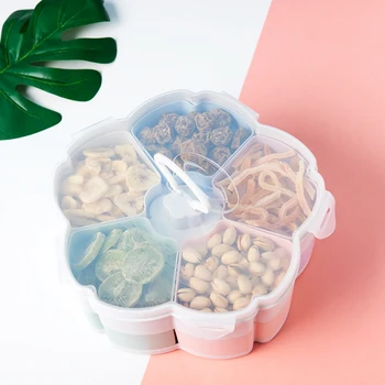 

Nordic Flower Rotating Classification Candy Box Snack Tray Storage Holder Tray Lazy Fruit Dish Layers With Phone Holder