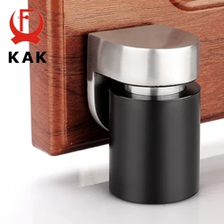 KAK 304 Solid Stainless Steel Door Stop Heavy Door Retainer Cylindrical Floating Magnetic Door Stopper Furniture Door Hardware