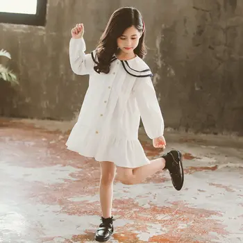 

Dress for Girls 10 to 12 Years 2020 Spring Autumn Princesses A-Line Party Dress Long Sleeve Peter Pan Collar Child Shirt Costume