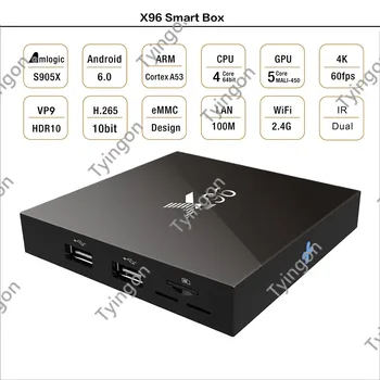 

X96 Android 6.0 Smart TV Box SET Top Box Support IPTV