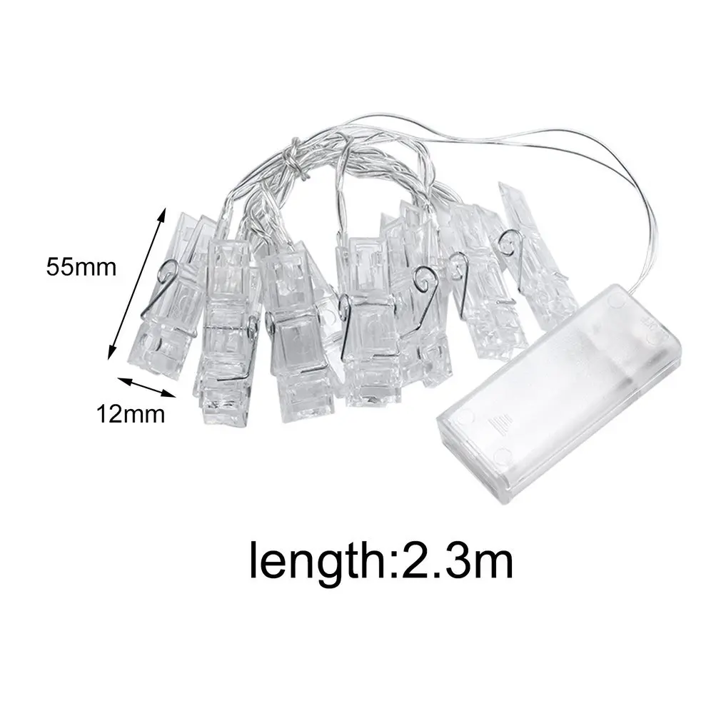 Mini 10 LED Pos Clip Battery Powered Christmas lights Holiday Party Wedding Home Decoration Lights With Battery Box