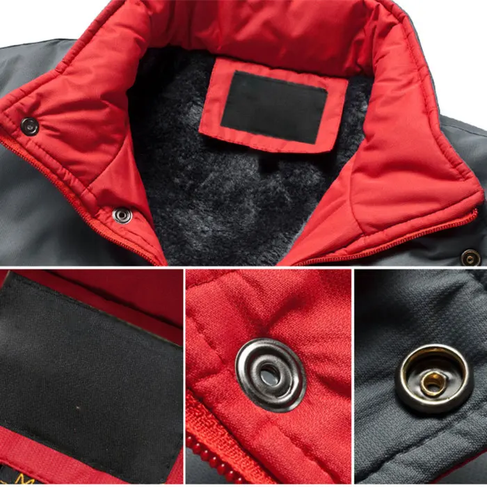 Men Winter Windbreak Plush Coat Thick Warm Windproof Hooded Outwear Jackets TS95