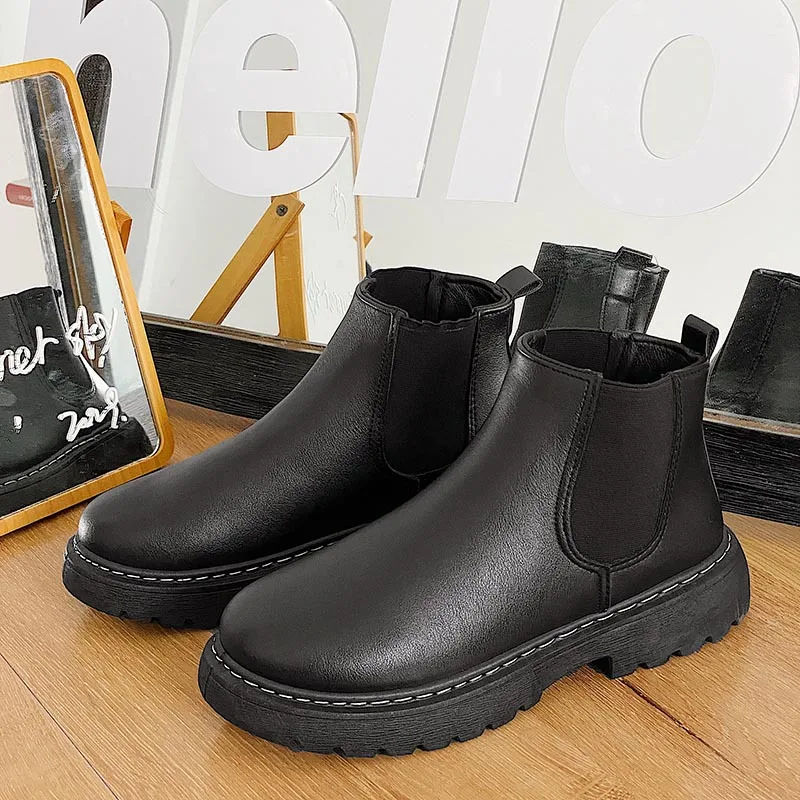 Men's Antiskid Boots Winter Men's Shoes Chelsea High Quality Tool Platform Boots England Versatile Chelsea