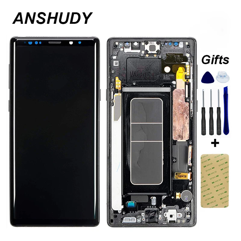 

SUPER AMOLED 6.4'' LCD with frame for SAMSUNG GALAXY Note 9 Note9 N960F Display Touch Screen Digitizer Assembly