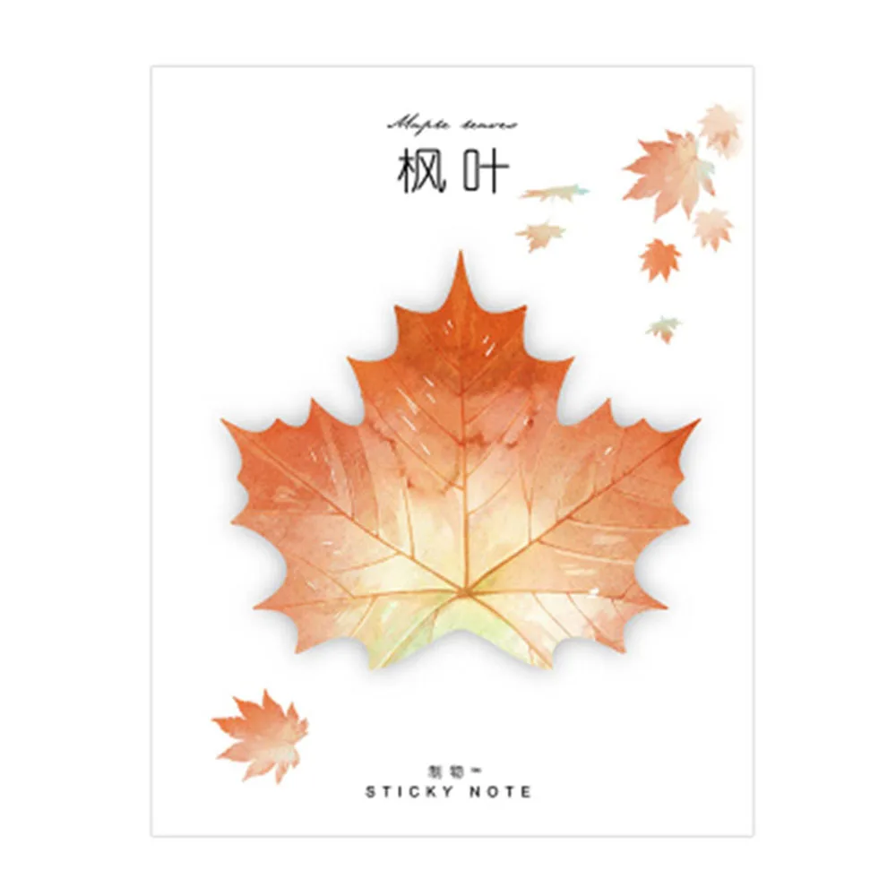 Cute Kawaii Natural Plant Leaf Sticky Note Memo Pad Note Office Planner Sticker Paper Korean Stationery School Supplies - Цвет: 6