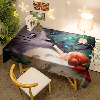 

Cartoon Totoro 3D Printed Tablecloth Cloth Dust-proof Rectangular Table Cover for Party Home Decor Waterproof Tablecloth 04