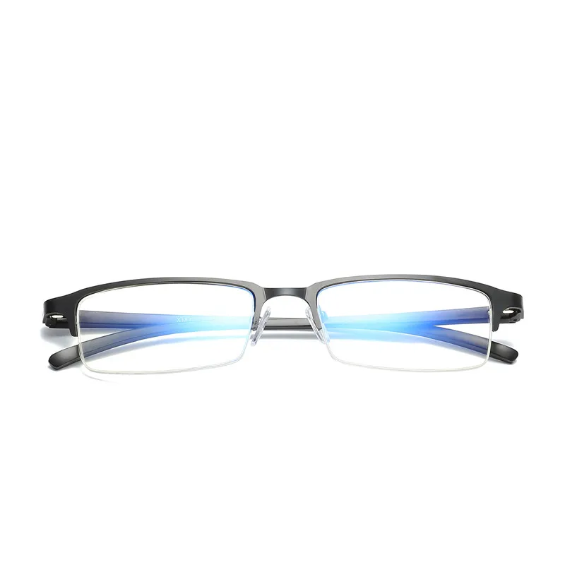 JM компьютерные очки для чтения, анти-синий светильник, блокирующая металлическая полуоправа для мужчин и женщин, игровые очки, уменьшающие цифровое напряжение глаз