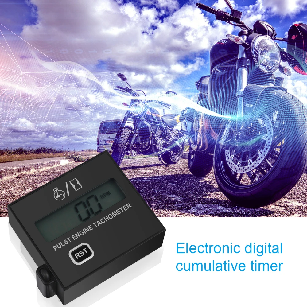 Benzinmotor Digital anzeige Tach Hour Meter Manometer Induktiver Tachometer Auto Hub Drehzahl messer Motorrad Rasenmäher