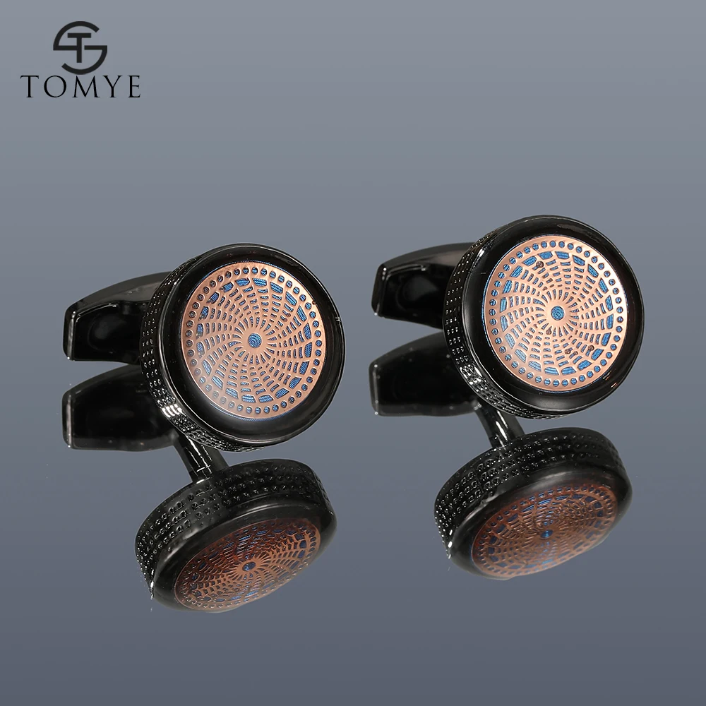 Запонки для мужчин TOMYE XK20S061 высококачественные модные круглые черные запонки