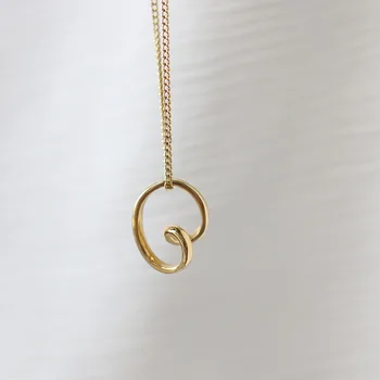 

Amaiyllis 18k Gold Abstract Clavicle Necklace Gold Color Link Chain Choker Pendants Necklace For Women Jewelry