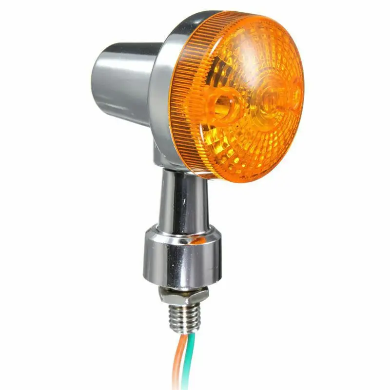 

4pcs Universal Motorcycle Turn Signal Indicator Amber Flash Steel Plastic Silver Body Amber Led Turn Turn Signal Lights