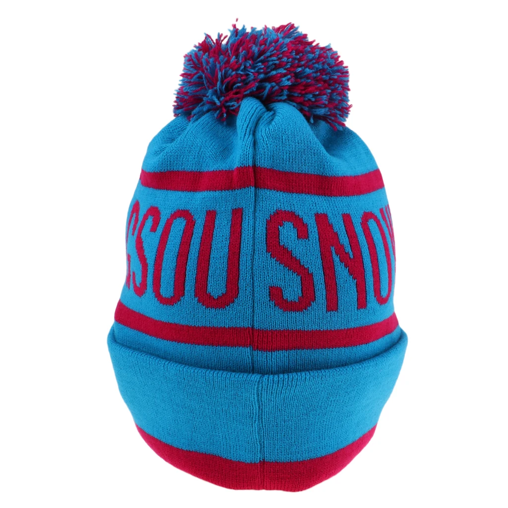 Unisex Snowboard Cycling Baggy Beanie Hat Winter Warm Pom Knit Ski Soft Long Cuff Running Skull Cap