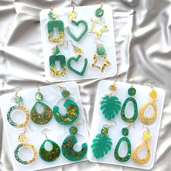 

503pcs Epoxy Resin Mold Designer DIY Retro Drop Dangle Style Earring Molds Silicone Molds for Resin Casting Concrete Plaster