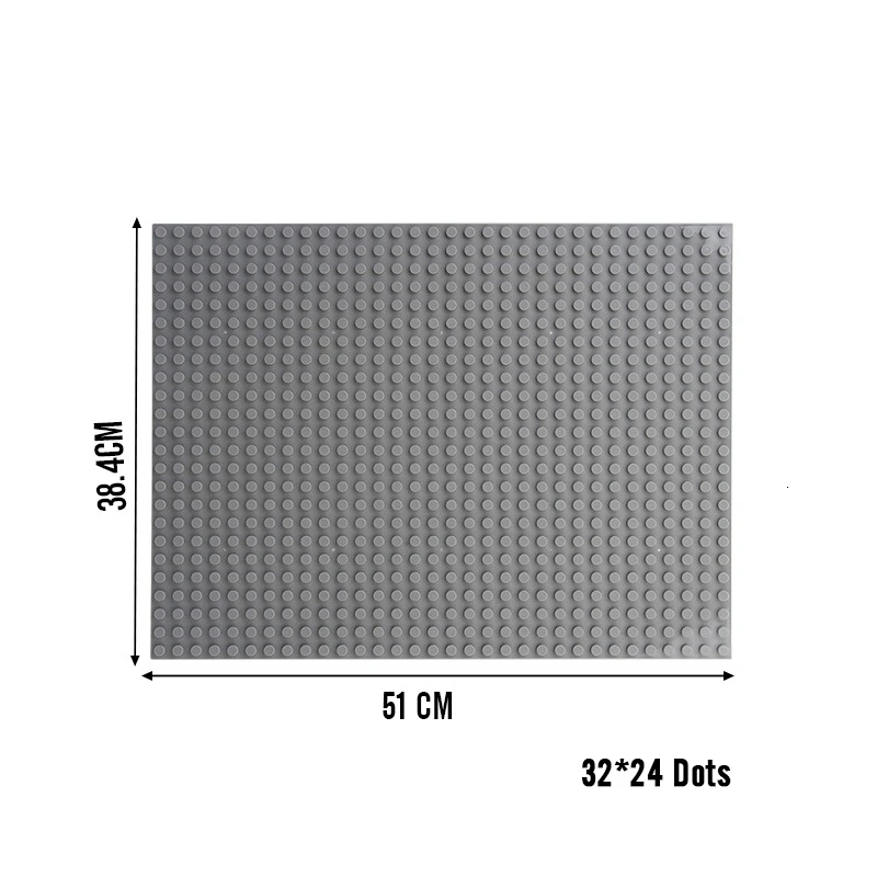 Duplo большие кирпичи большие частицы Нижняя пластина 768 точка зеленый 32*24 точки 51*38,4 см строительные блоки опорная пластина игрушки для детей - Цвет: 32X24  Dots Gray