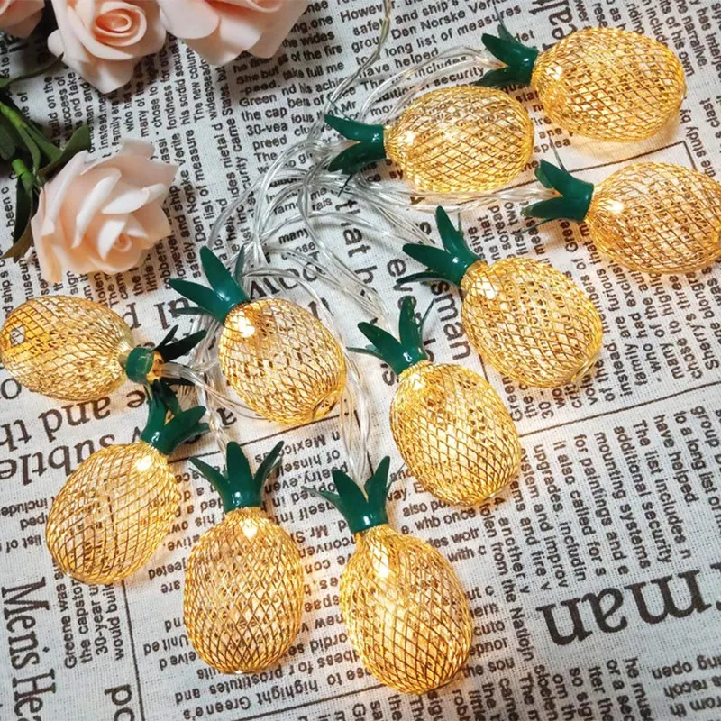 

3 Meters Iron Pineapple Light String 20 LED Wreath Battery Powered Pineapple LED Lights Holiday Party Garden Decoration Fairy Li